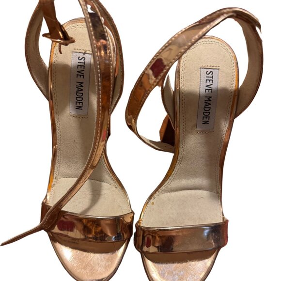 Steve Madden Rose Gold Platform Heels Size 7.5 - Picture 1 of 4